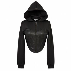 MDV Corset Black Hooded Women's Jacket
